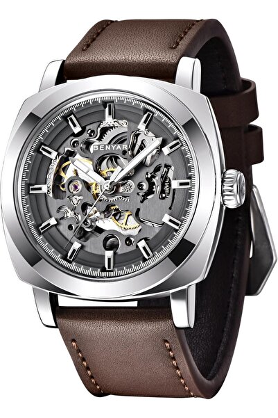 Benyar BY Automatic Watch for Men Skeleton Mechanical 45mm Square Mens Watche...