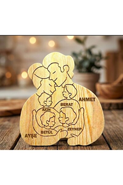 Kişiye Özel Ahşap Aile Puzzle Altılı