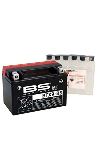 EAYMOTO Bs Akü Btx9-Bs Ytx9L-Bs 12 V 8.4 Amper 12/9 Yatık Dominar-Pulsar Akü ...