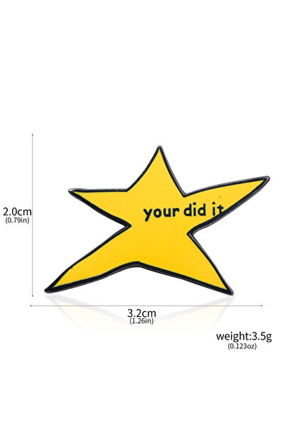 Choice X00483 دبوس مينا بتصميم نجمة ميم أوروبية أمريكية مضحكة للنساء