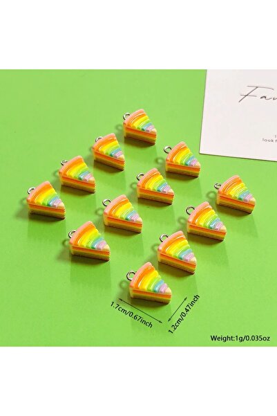Choice 10pcs 10pcs Rainbow Multi-layered Cake Resin Charms Cute Food Small Pe...