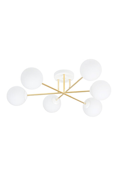 Emibig Lustra Magnum 6 alb/auriu/alb opal 1234/6