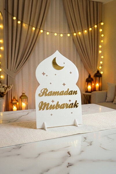 iwa concept Ramadan Mubarak Acrylic Decor - Islamic Table Art Home Office Mos...