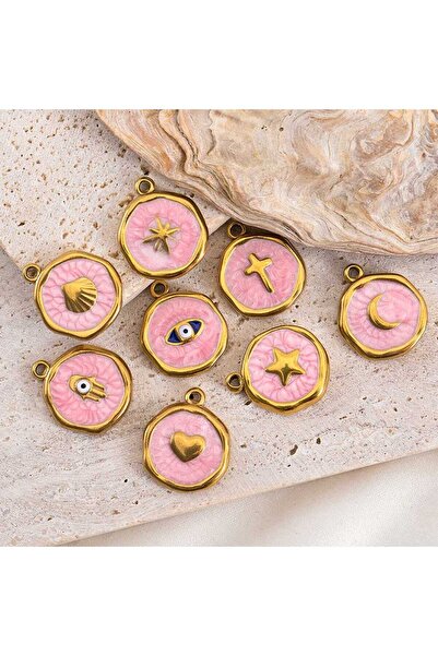 Choice مجموعة من 8 قطع من القلادات الدائرية المصنوعة من الفولاذ المقاوم للصدأ...