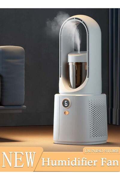 DOMEET Bladeless Tower Fan and Air Purifier in one, True HEPA Filter 99.97% D...