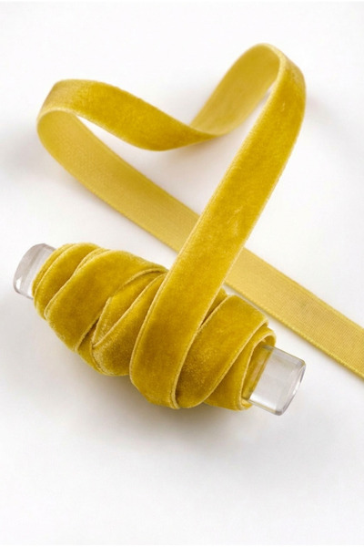 ZEYMERADE Mustard Velvet Ribbon 1cm 5m, Bride, Groom, Bohça, Engagement, Dowr...