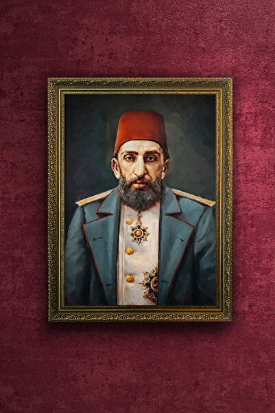 FurelArt Sultan Abdülhamit Han Portresi - Osmanlı Padişahları Tablosu - Vinta...