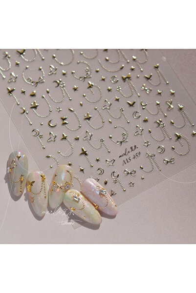 Choice قطعة واحدة من ملصقات الأظافر المعدنية الفاخرة باللونين الذهبي والفضي، ...