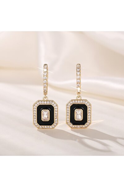 OEM CAOSHI Vintage Style Black Rectangular Earrings
