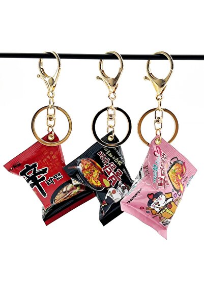 Choice 3pcs-set Simulation Instant Noodles Keychain On The Phone Mini Snacks ...