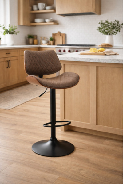 HOMEZ NEED Modern Luxury Leather Bar Chair - Adjustable