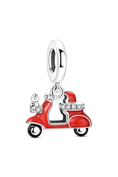 Choice KTC1083-RD قلادة أصلية من الفضة الإسترليني عيار 925 على شكل مركبة كهرب...