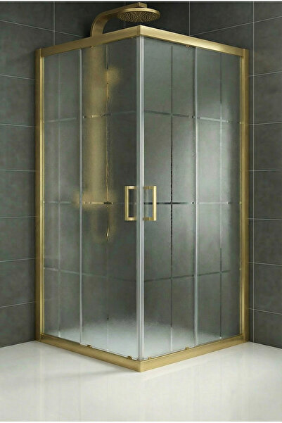 Durul Duşakabin Kare Altın 5mm Karomat Desen Yükseklik 190cm