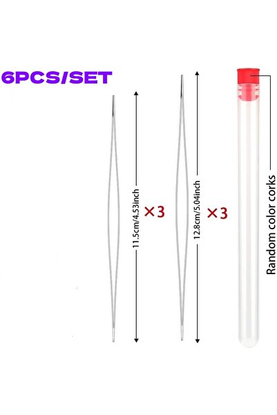 Choice3 12.8-11.5 سم، 6 قطع من إبر الخرز ذات العيون الكبيرة، أداة قابلة للطي ...