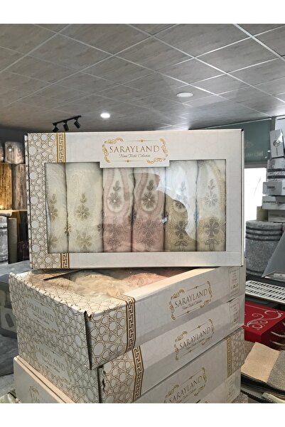 Sarayland 6 Li lüx küpürlü hediyelik çeyizlik havlu