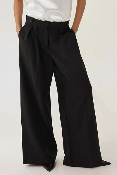 Hiccup بنطلون بالازو ذو طيات عالية الخصر