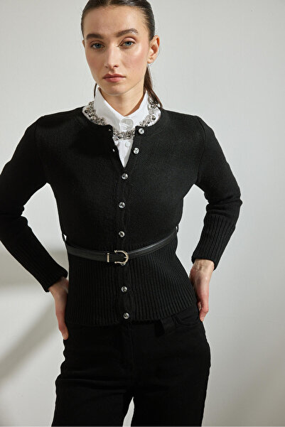 Touché Privé Belted Buttoned Cardigan