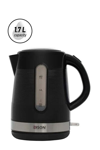 Edison غلاية كهربائية، 2200 واط، 1.7 لتر - أسود