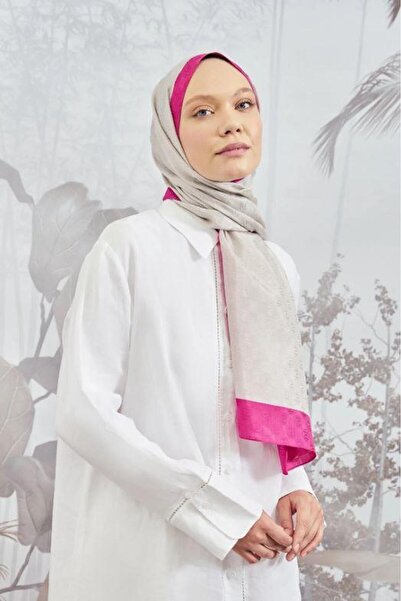 ARMANDA Dama Monogram Patterned Shawl 3041-Stone Fuchsia