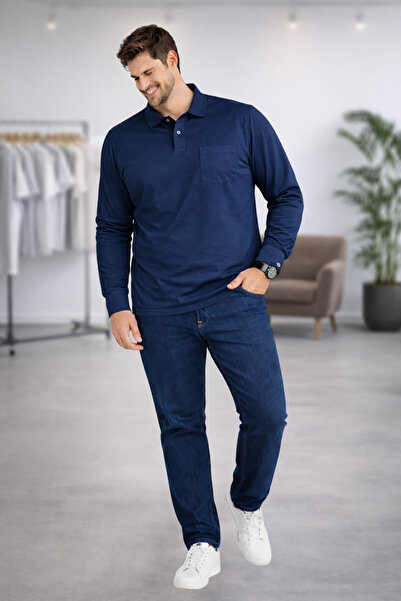 YAKAMEL Cămașă pentru bărbați, cu guler, din bumbac pieptănat, cu nasturi, mâ...