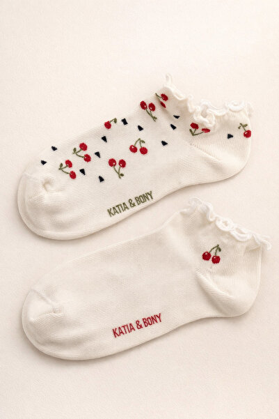 Katia&Bony Women's 2-Pack Cherry Step Socks