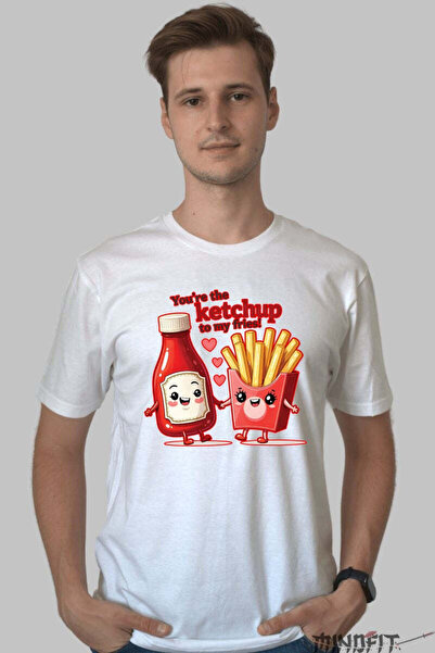 GILDAN Tricou Valentine S Day Cuplu Tu Esti Ketchup Ul Pentru Cartofii Mei Ba...