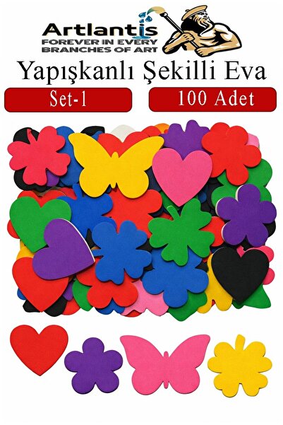 Artlantis Şekilli Eva Yapışkanlı Set-1 100 lü 1 Paket Kendinden Yapışkanlı Ev...