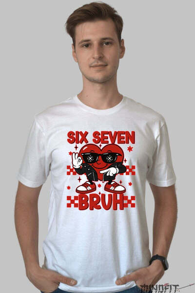 GILDAN Tricou Streetwear Heart Six Seven Bruh Atitudine Fresh Barbat