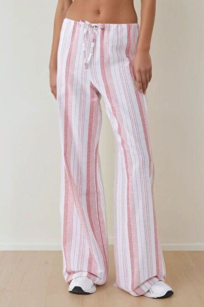 Hiccup Wide Leg Relaxed Cut Striped Trousers
