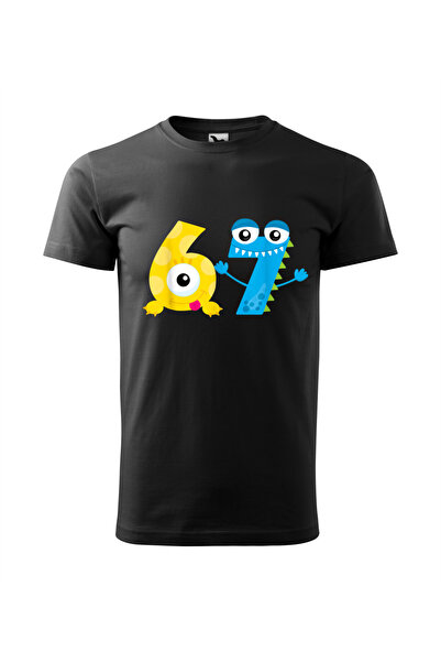 Malfini Tricou personalizat, "Six Seven", Negru, Marime 3XL, Model #15