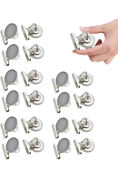 Arabest Strong Magnetic Clips, 20 Pack, 1-1/4 Inch, 31 mm, Silver, Refrigerat...