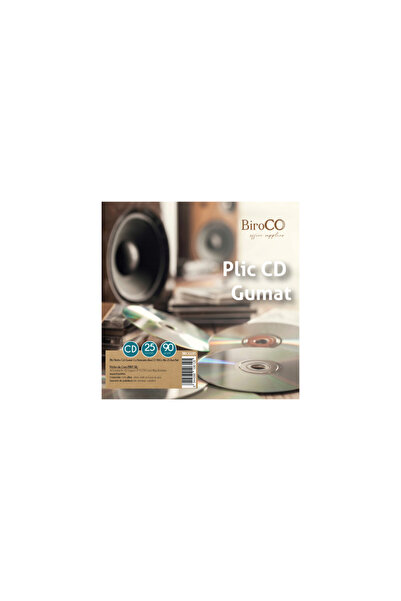 BiroCo Plic CD, gumat cu fereastră, set de 25 bucăți, hârtie 90 g/m2, alb