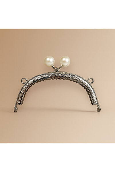 Prestij Boncuk Silver Color Metal Purse and Wallet Clip with White Bead Knob ...