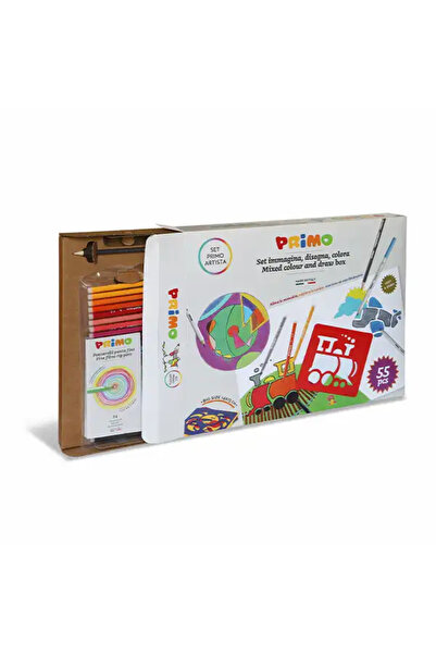 Primo Set de 24 creioane colorate, 24 markere, 6 șabloane, 1 creion HB