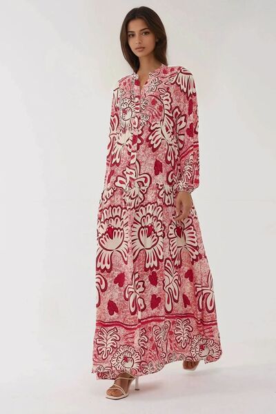 Hiccup Макси рокля от вискоза с щампа с дълъг ръкав