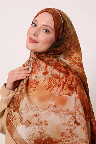 LuvenSara شال حرير إيليت - لمعان العنبر