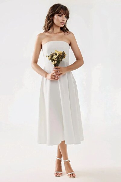 Hiccup Strapless A-line midi dress