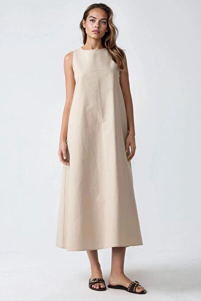Hiccup Mixray Collection A-line sleeveless round neck maxi dress