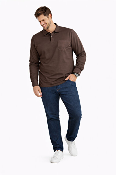 YAKAMEL قميص رجالي بياقة وأكمام طويلة مع أساور متشابكة