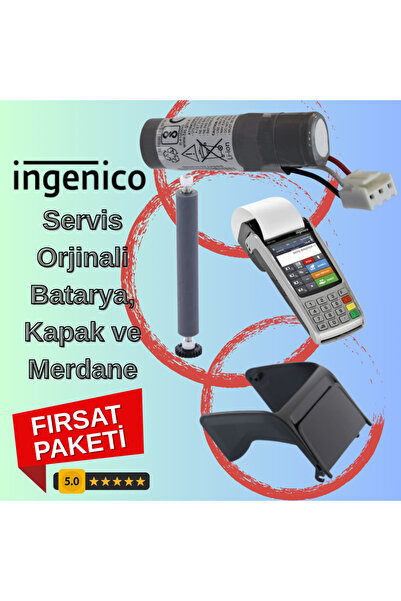 ingenico iWE280 3'lü Bakım Seti - Orijinal Batarya, Kapak ve Merdane (Fırsat ...