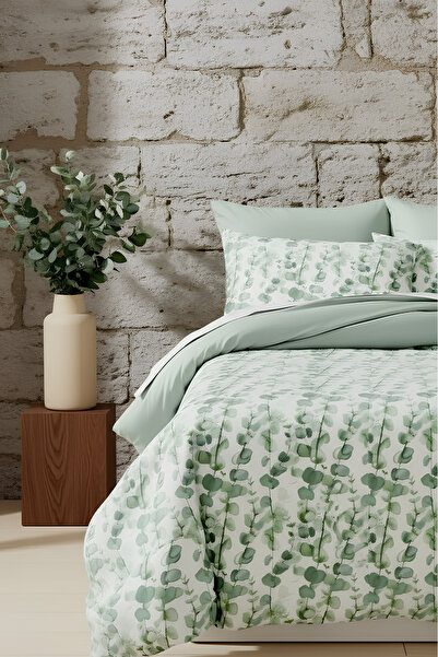 Rivaİstanbul طقم غطاء لحاف مزدوج من الأوكالبتوس مصنوع من القطن