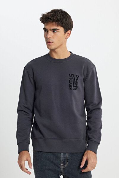 Lee Hanorac antracit cu decolteu rotund, cu croială normală, cu fleece în int...