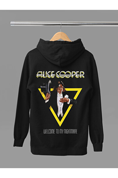 MAGORS سويت شيرت روك بقلنسوة من القطن المطبوع بأكمام طويلة من ALICE COOPER مب...