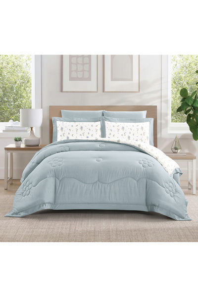 Doona 6Pcs King Comforter Set – Fits 200×200cm Bed Reversible Printed with So...