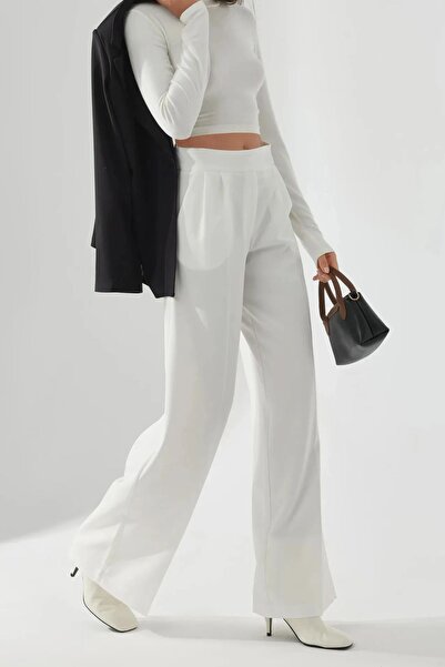 Hiccup Ψηλόμεσο παντελόνι Palazzo με πλισέ φαρδύ πόδι