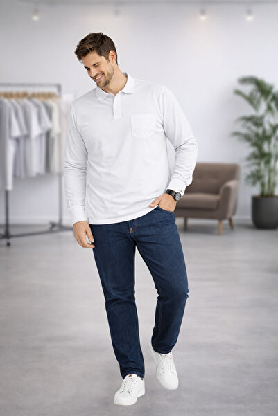 YAKAMEL Men's Shirt Collar Combed Cotton Buttoned Sleeves Shoulder Pad Pcs Tr...