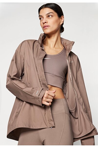 Nike Fast Repel Running Full-Zip Hooded Kahverengi Kadın Yağmurluk