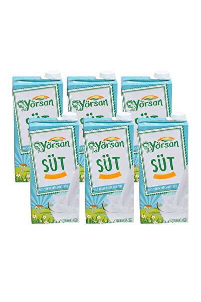 YÖRSAN Süt 1 lt Yarım Yağlı x 6 Adet