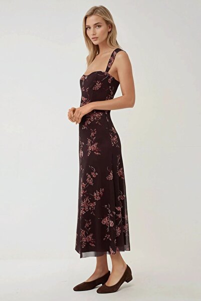 Hiccup Rochie maxi cu model și guler cu inimă