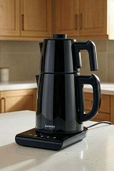 Lorenzo SmartTea 5 in 1 Konuşan Çelik Çay Makinesi Kettle Su Isıtıcısı Siyah